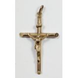 A 9ct gold Italian crucifix pendant, with applied body of Christ, 45 x 25mm, 2.1gm