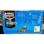 A MacAllister MSRP 1800 37cm 1800W lawn raker and scarifier, apparently unused, boxed