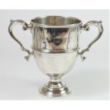 Of British Army on the Rhine interest; a silver two handled trophy cup, London 1924, with team