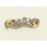 A 9ct gold and brilliant cut diamond cluster ring, N, 2.3gm