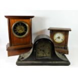 A collection of early 20th century and later mantle clocks and cases, to include oak cased