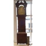 A 19th Century longcase clock case & dial, (lacking movement) mahogany with satinwood inlay,hand