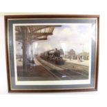 Don Breckon, 'Calling at Kettering', framed print, together with a framed reproduction poster