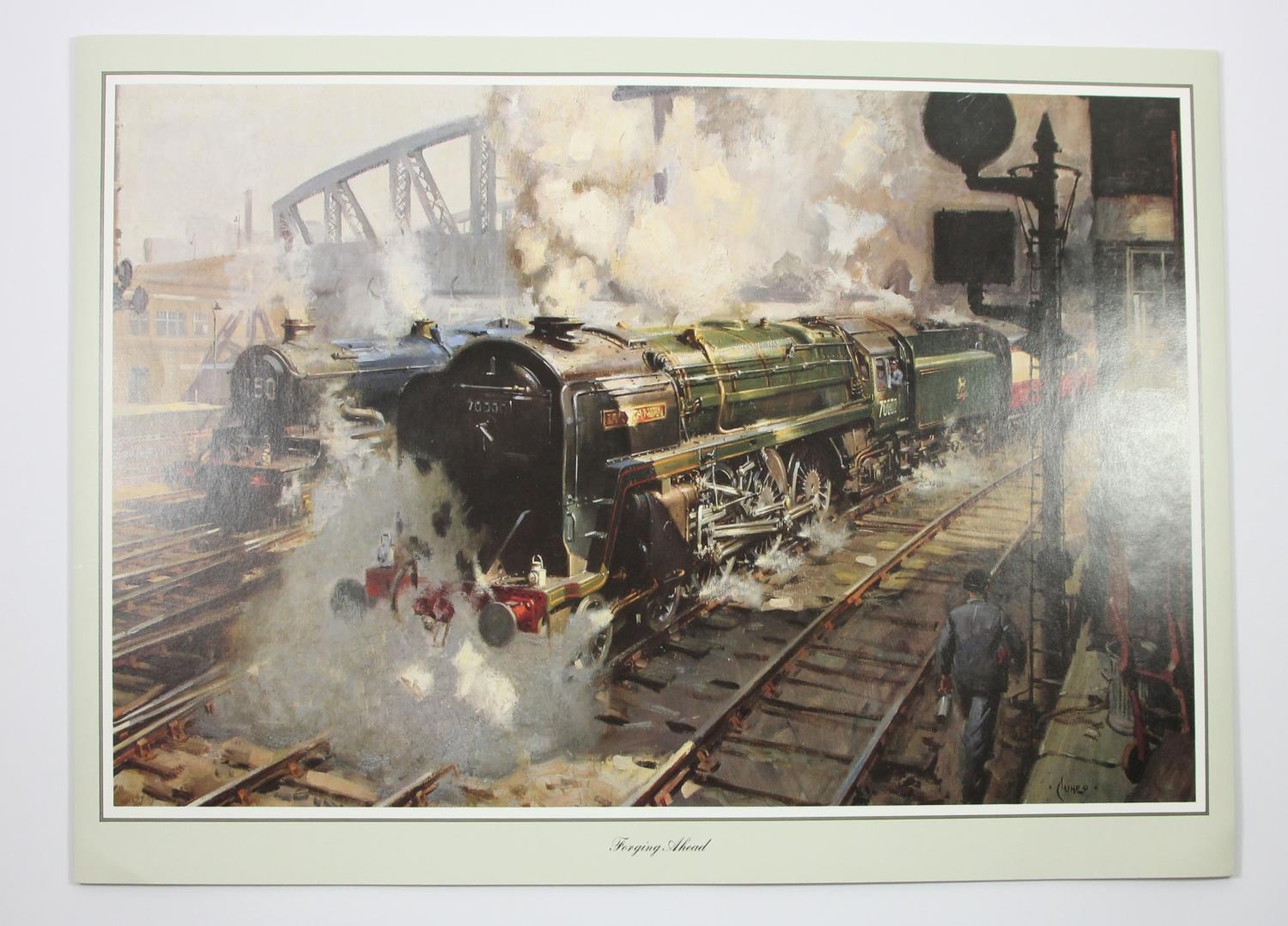 Terence Cuneo, a portfolio of 12 18" x 12" prints to include, An Engine is Wheeled, Clapham - Image 4 of 15