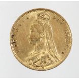 Victoria, Old Head, Shield Back, half sovereign, 1892