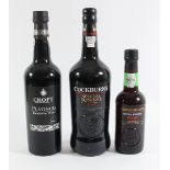 Cockburn's Special Reserve 1 litre, Croft Platinum Reserve 70 cl, Cockburn's Special Reserve Port 37