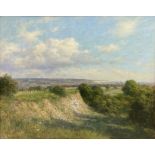 Walter Goodin (1907-1992), Bridlington from the Old Chalk Pit Woldgate, signed, oil on canvas, 66