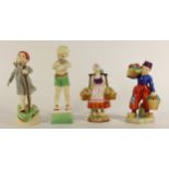 Four Royal Worcester figurines to include, Friday's child is loving and giving (3261) 18cm,