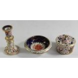 A 19th century Royal Crown Derby candlestick holder 19cm, together with a Royal Crown Derby