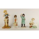 Four Royal Worcester figurines to include, Peter Pan (3011) modelled by I. Gertner 19cm, February (