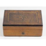 A 19th century Swiss Four Airs walnut musical box, signed DCPL, with boxwood inlaid lid, opening