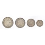 Victoria, four coin Maundy set, 1874, original case