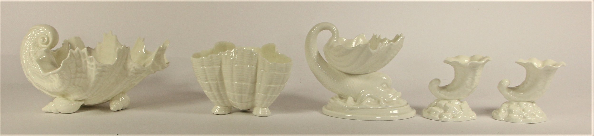 Three Royal Worcester shell bowls to include, a shell footed bowl (G971) 18cm, white shell bowl (69)