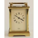 An Anglaise grande brass carriage clock with an 8 day movement - H:12cm.