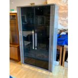 A Camelgroup platinum silver birch slim two glazed door display cabinet, three illuminated glass