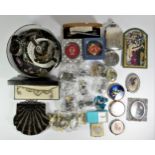 A quantity of costume jewellery and compacts