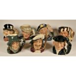 A selection of Royal Doulton character jugs, to include - Mad Hatter, The Poacher, Old Salt, Lobster