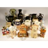 A collection ceramic & porcelain wares, to include continental figurines, Disney 'Mickey & Minnie'