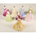 A collection of eight Coalport porcelain figurines, to include ltd edition examples. (8)