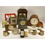 A Franz Hermie mantle clock, mahogany cased with Westminster chime manual wind mechanism, stamped