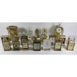 A collection of mid 20th Century and later clocks to include oak cased Westminster chime mantle