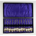 Twelve silver golfing prize tea spoons, with apostle terminals, London 1906-14 from W.C.G.C, 162