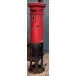 A Victorian Type B pillar box, carrying the cipher of Queen Victoria, made by the Handyside & Co