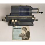 A Original Odhner pin wheel mechanical calculator, made in Sweden, with manual