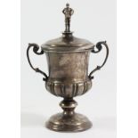 Rugby Union/League, a silver two handled trophy, Sheffield 1937, of half fluted form, the pull off