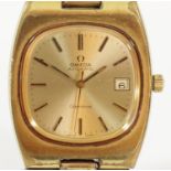 Omega, Geneve, a gold plated date automatic gentleman's wristwatch, c. 1970, ref 166.0191, case