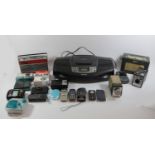 A collection of vintage technology items to include, a boxed Reflecta projector with a large