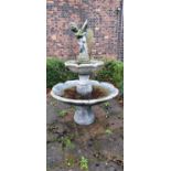 Garden water fountain feature