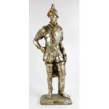 A painted statue of Hernan Cortes 1485-1547 (a Spanish conquistador) together with a collection of