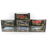 A collection of seven Burago 1:18 scale diecast models to include - Ferrari GTO, Alfa Romeo 8C,