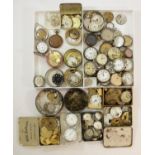 A quantity of pocket watch movements and cases