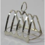 A silver four division toastrack, Birmingham 1925, 11cm, 84gm