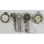 Seiko Kinetic 100, a stainless steel date wristwatch, 5M62-0DA0, spares or repair, case, a silver