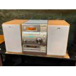 A Sony (serial No 698670) Hi-Fi entertainment system, with CD, Radio and Cassette, a pair of