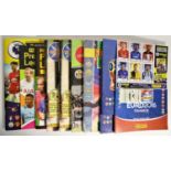 A collection of eight Panini football sticker albums, including Football 85, Football 87 x 2,