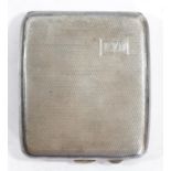 A silver arched cigarette case, Birmingham 1946, 9 x 8 x 1.5cm, 120gm