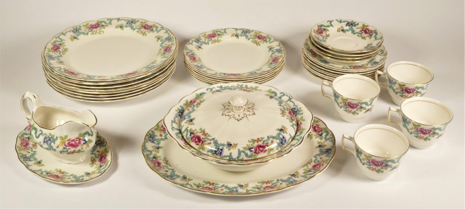 A Royal Doulton, Floradora pattern thirty piece part dinner service, TC1127, comprising of a