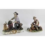 A Capodimonte figurine of a Neapolitan chestnut seller, makers mark and signed by the sculptor,