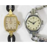 Tudor, a stainless steel ladies wristwatch and an Omega gilt metal ladies wristwatch