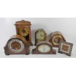 A collection of mid 20th century mantle clocks to include Kundo anniversary, London Clock Co