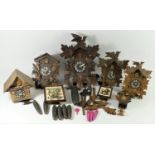 A collection of black forest and other German made cuckoo clocks (spares or repairs).