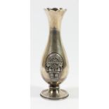 A Peruvian silver bud vase, by Del Pilar, 925 standard, 12.5cm, 86gm