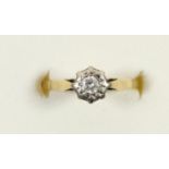 An 18ct gold single brilliant cut diamond ring, K 1/2, 2.1gm