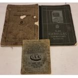Cadillac V-63 operators manual, another Cadillac manual for 1914 and a C.A.V. manual (3)