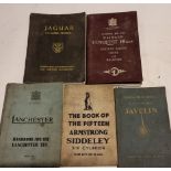 Handbooks, Jaguar 3.4, Daimler Conquest, Lanchester Ten, Javelin and Armstrong Siddeley (5)