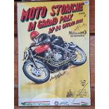 Moto Storiche 1992 Motorcycle Poster, framed, signed by Umberto Massetti to the glass (AF) 70 x